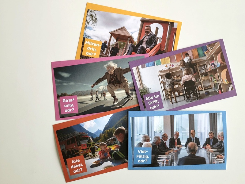 Das Heft "Rollenwandel begleiten: Ideen für die Umsetzung" beschreibt eine bunte Palette an Aktionen für mehr Geschlechtergerechtigkeit. 
                                    
                                        Rollen im Wandel