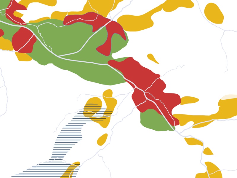 Gemäß dem neuen Leitbild soll es in 2030 in Vorarlberg sechs Raumtypen geben, mit unterschiedlichen Zielsetzungen.